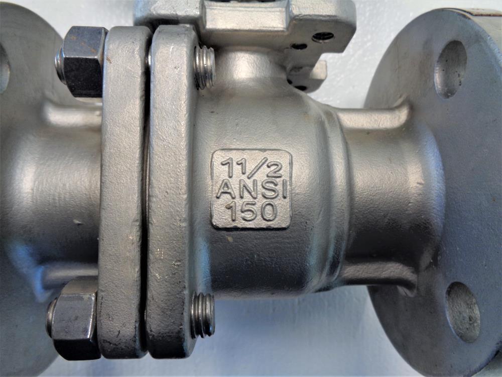 Sharpe 1-1/2" 150# Flanged Ball Valve, Stainless Steel w/ Actuator SPNII063